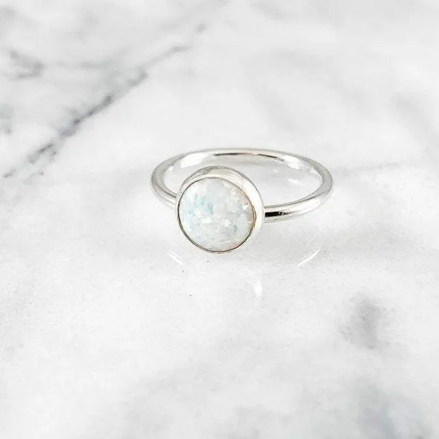 Opal 8mm Gemstone Ring