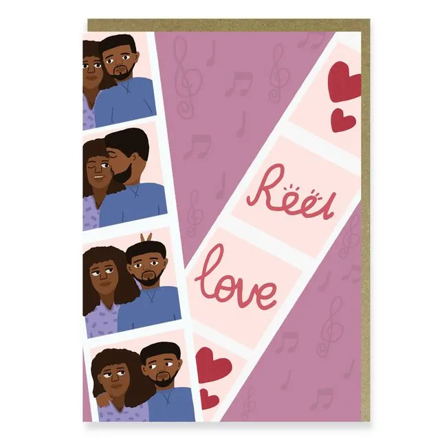 Reel Love(black couple)- Love | Valentine's | Anniversary Card
