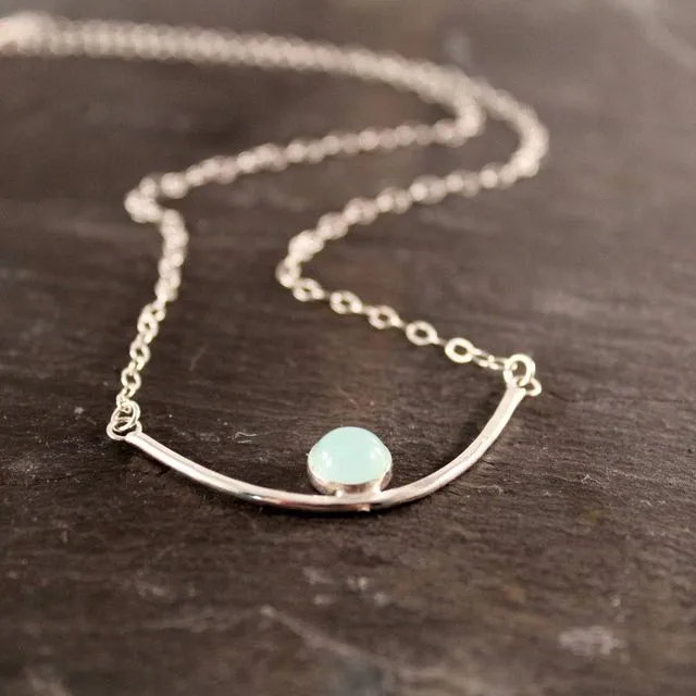 Gemstone Arc Half Circle Necklace