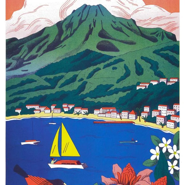 Art Print / A3 Poster Anne-Hélène Dubray - La Martinique, La Montagne Pelée