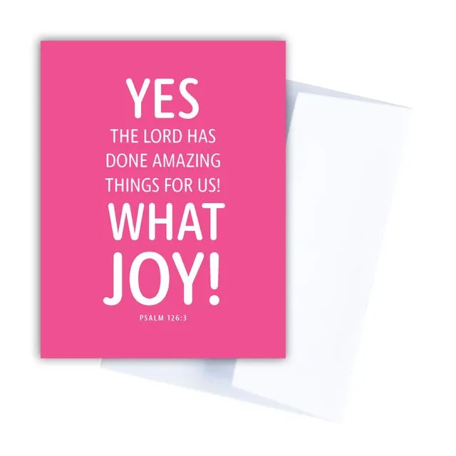 Pink Christian birthday card with Psalm 126:3