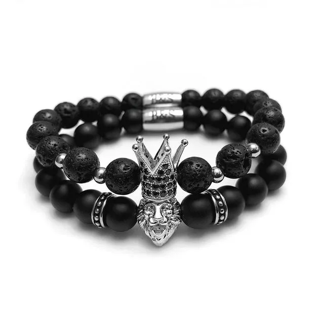 White Gold Crowned Lion Set