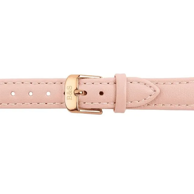 Pink Leather Strap &amp; Rose Gold Buckle