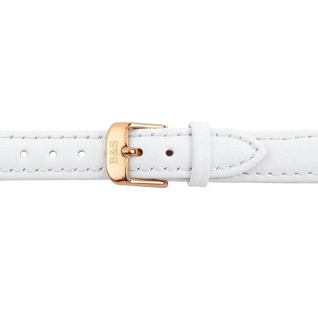 White Leather Strap &amp; Rose Gold Buckle