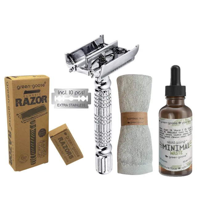 Shaving Set with Shaving Oil | Silver Butterfly