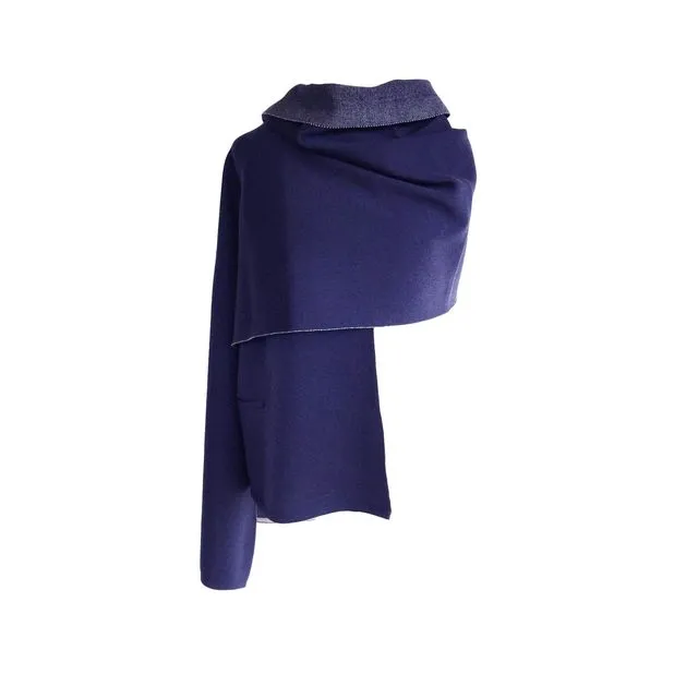 One hole scarf - blue/grey