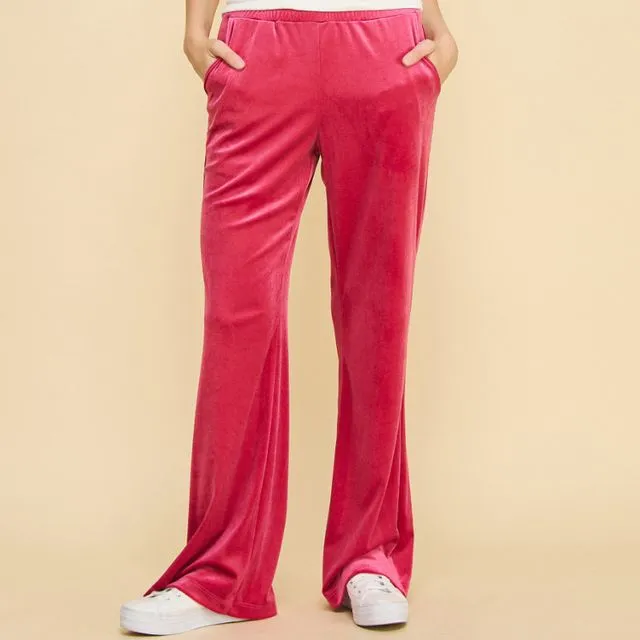 ISP1054F Glaring Velvet Pants, Pink/Size;Prepack 2-2-2;Small-Medium-Large
