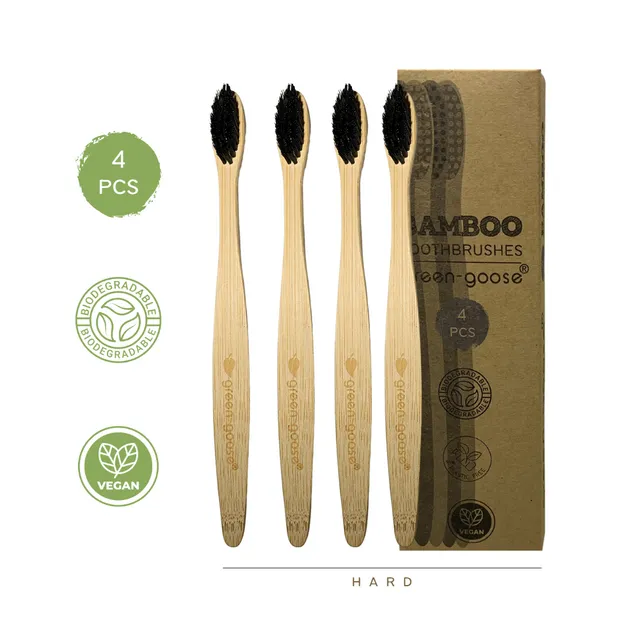 Bamboo Toothbrush | 4 Pcs | Hard