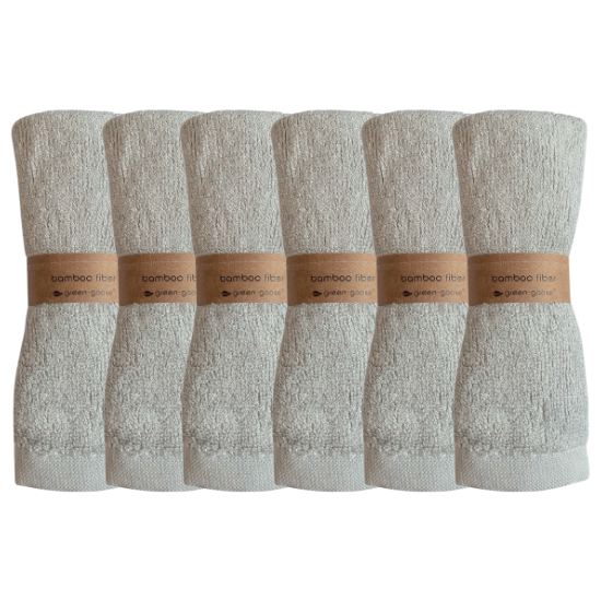 Bamboo Washcloths | 6 Pcs | Grey