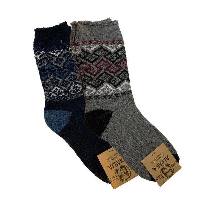 Alpaca Socks Men | 2 Pair | 43-46 | Black, Gray