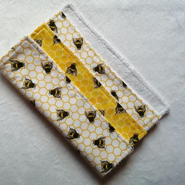Bamboo Kitchen Cloths - Bees, reusable wipes