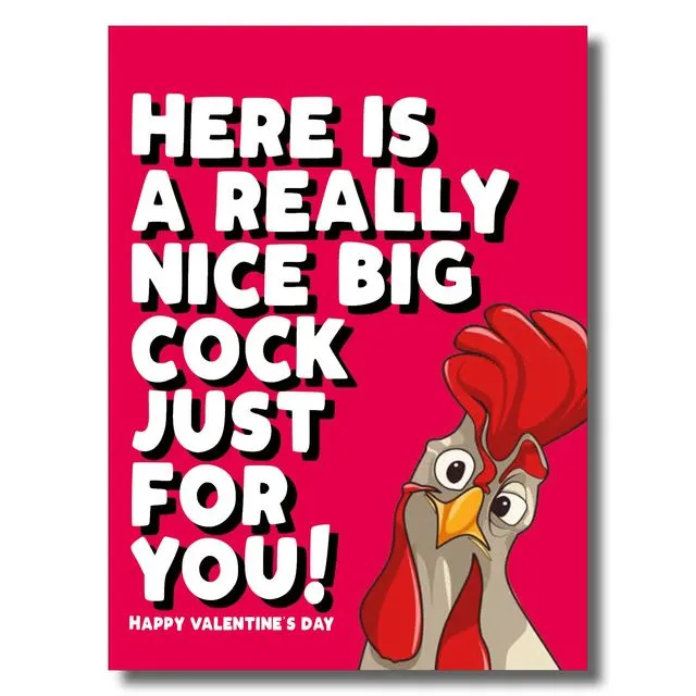 Nice Big Cock Valentine's Day Card PACK OF 6 - A5
