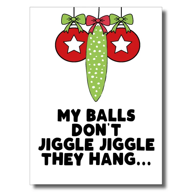 Balls Don't Jiggle Christmas Card PACK OF 6 - A5