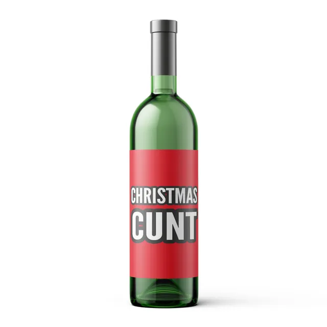 6 x Christmas Cunt Wine Bottle Label - Wbl015