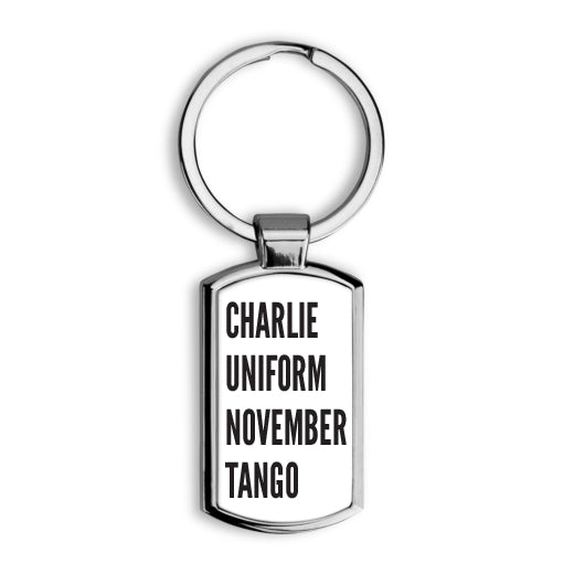 6 x Charlie Uniform November Tango Keyring