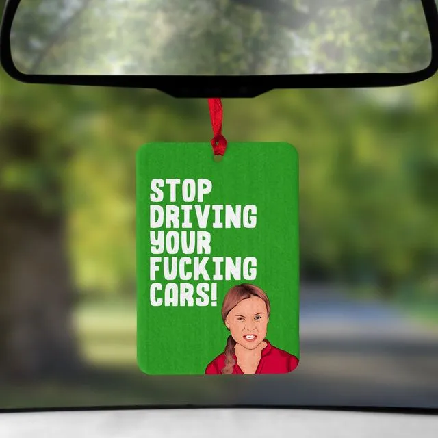 4 x Greta Thunberg Stop Driving Air Freshener