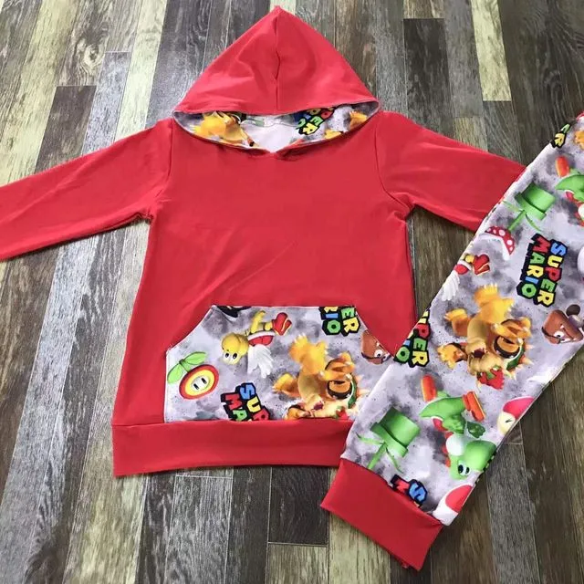PRE ORDER: Mario Bros Youth Hooded Pant Set