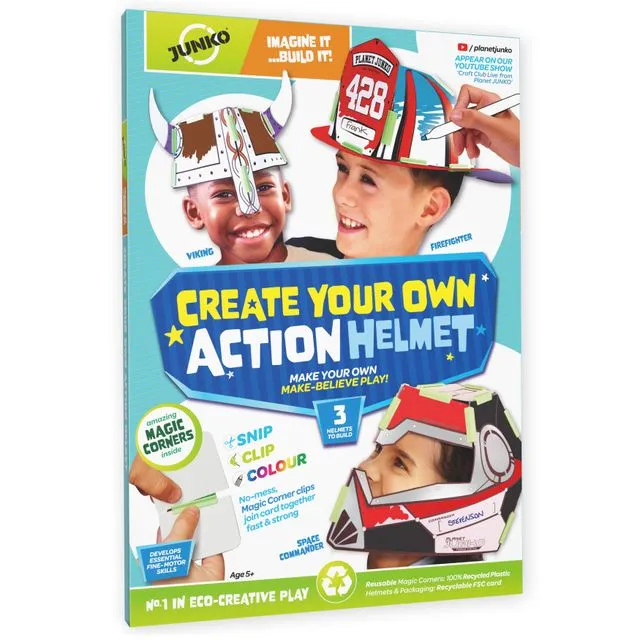 JUNKO Create Your Own Action Helmets (Eco-friendly Craft Kit)