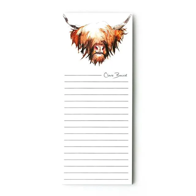 Bestseller Highland Cow Magnetic Notepad/Shopping List