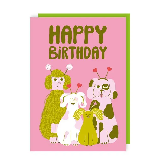 Deely Dog Birthday Card Pack of 6