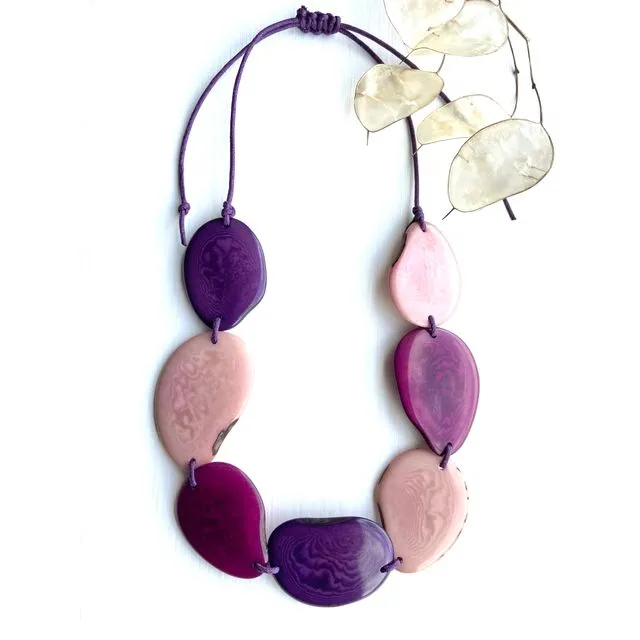 Vintage Rose Tagua Bead Necklace