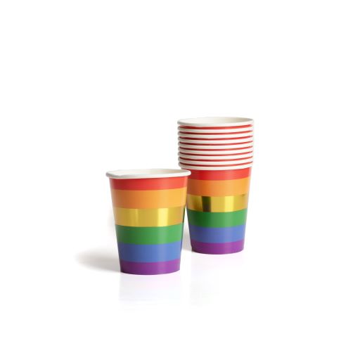 Rainbow Pride 6 Colour 9oz Paper Cups Pack of 10