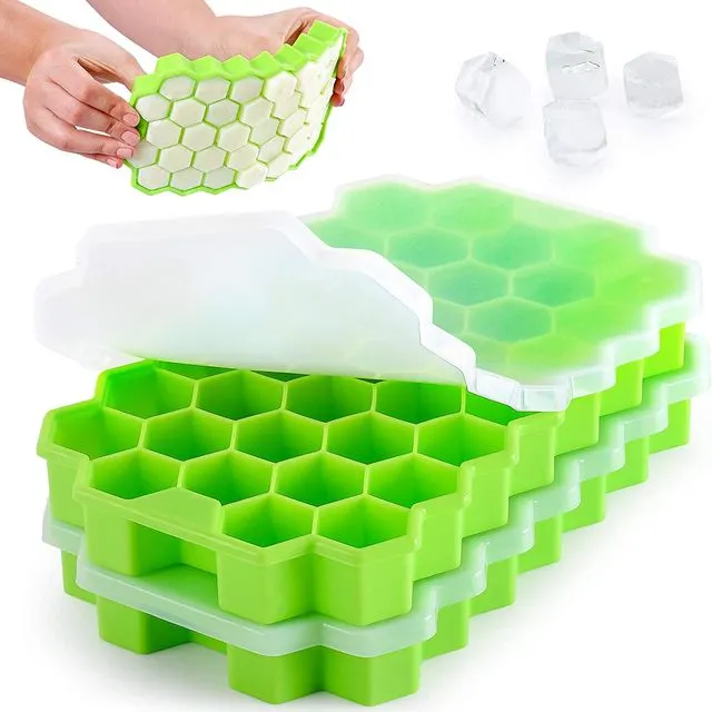Honeycomb Shaped Silicone Ice Cube Tray Set (2 Pack)
