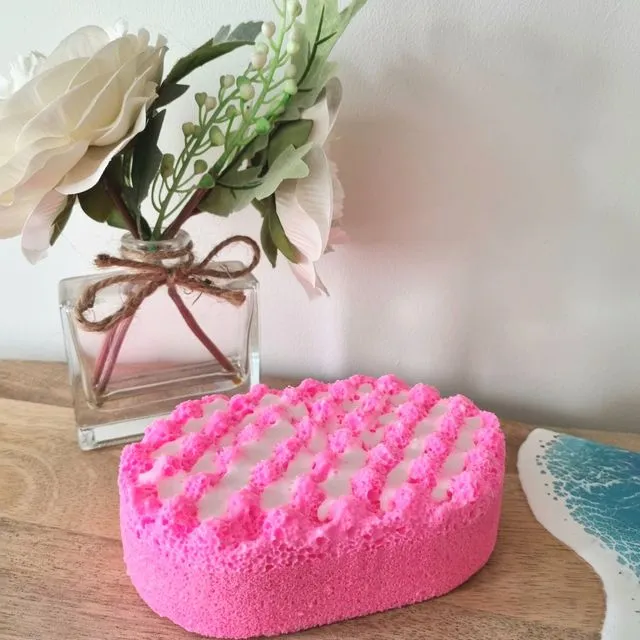 Raspberry Fizz Soap Infused Exfoliating Massage Sponge