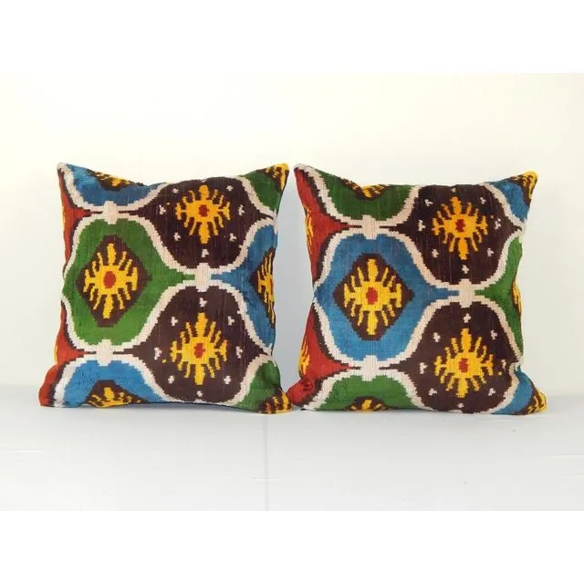 16" x 16" Decorative Pillows Covers, Set of Two Soft Velvet Silk Pillow