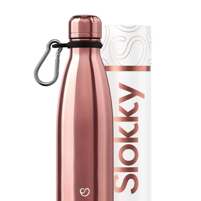 Element Rose Gold Thermos Bottle & Carabiner - 500ml
