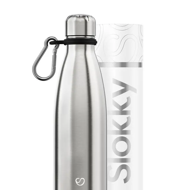 Stainless Steel Thermos Bottle & Carabiner - 500ml