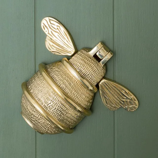 Solid Brass Queen Bee Door Knockers - Premium Size - Brass