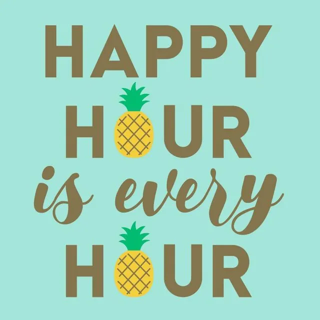 Funny Cocktail Napkins | Happy Hour Every Hour - 20ct