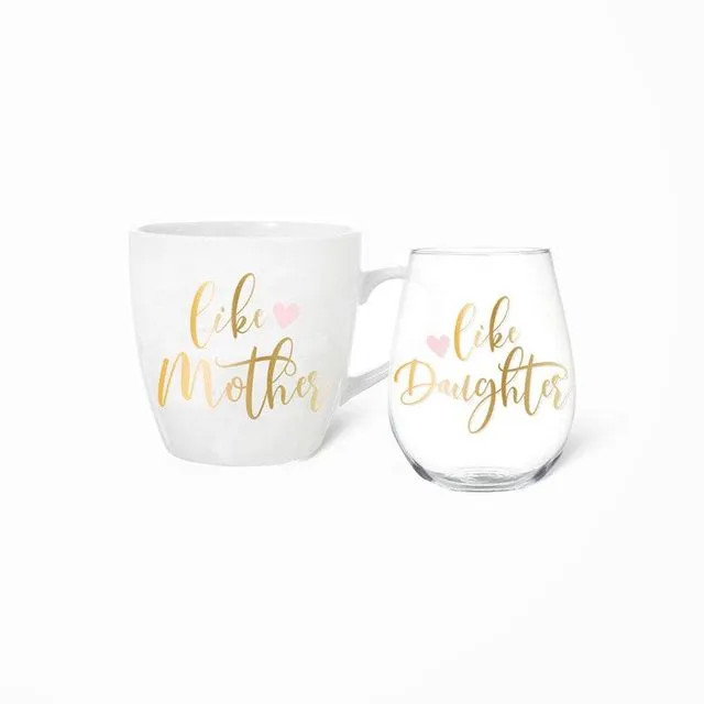 Mug + Wine Glass Set | Like Mother Like Daughter