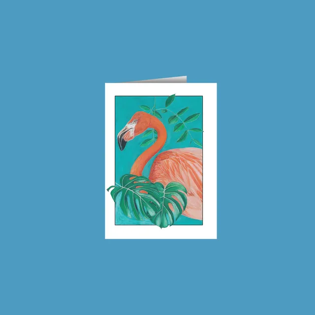 Tropical flamingo Greetings Cards