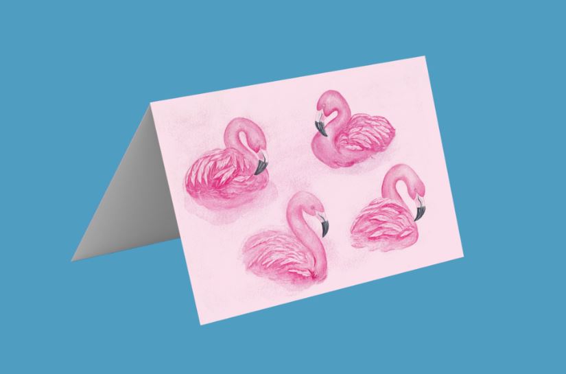 Pink Flamingos Greetings Cards