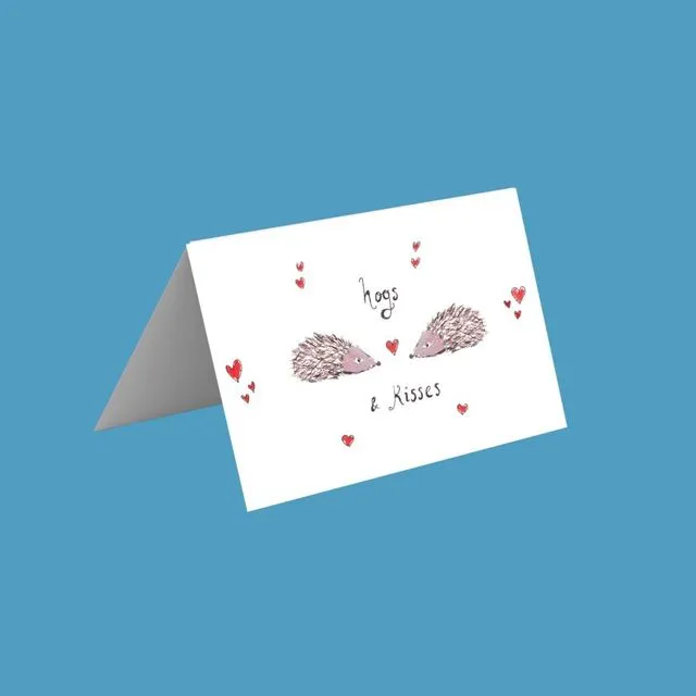 Hogs and kisses Greetings Cards