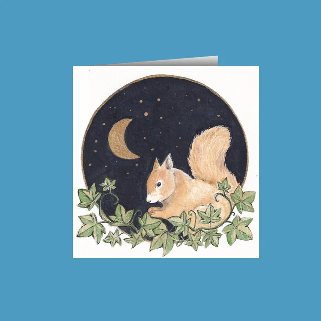 Squirrel and the moon Greetings Cards