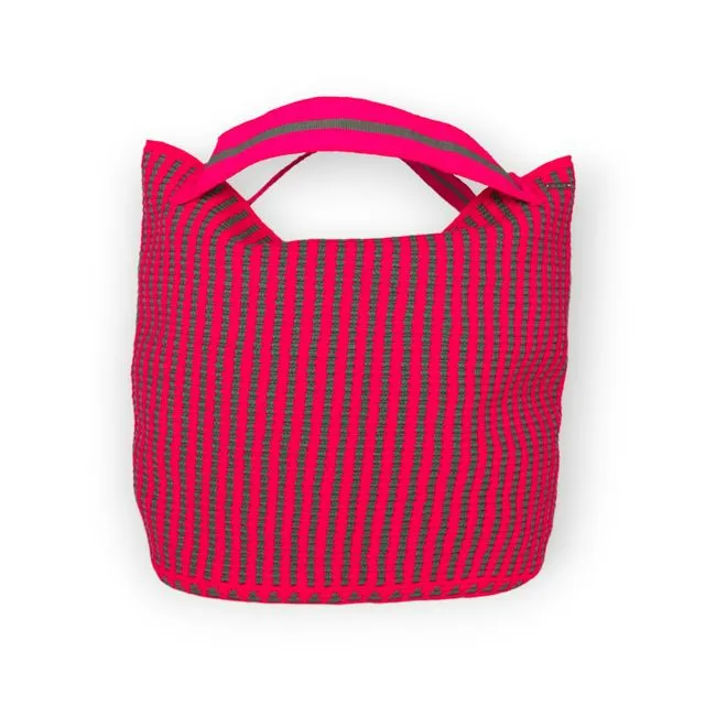 Stripe oval top-handle bag XL | Olive