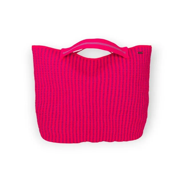 Stripe oval top-handle bag XL | Berry