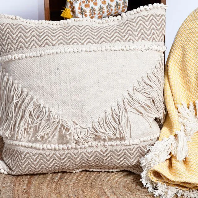 Isabella Artisanal Weave Handloom Cushion- 24 inch x 24 inch