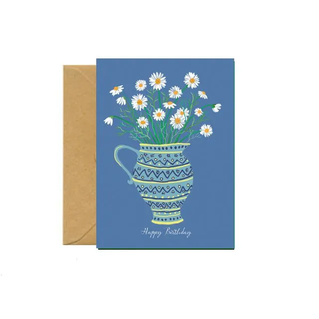 Daisies & Jug Birthday Greetings Card (Case of 6)