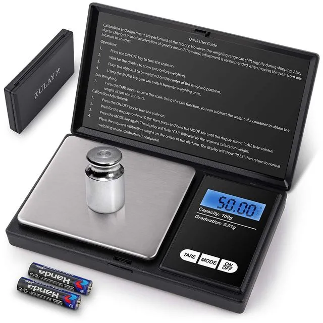 Zulay Digital Gram Scale Grams and Ounces (0.01g/100g)