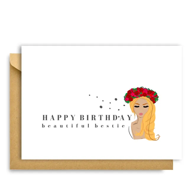 Happy Birthday Beautiful Bestie  CARD