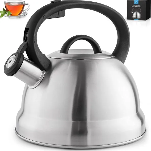 Zulay Kitchen Whistling Tea Kettle - Stainless Steel