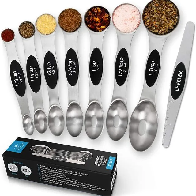 Premium Stainless Steel Magnetic Measuring Spoons 8 Pc Set17.41