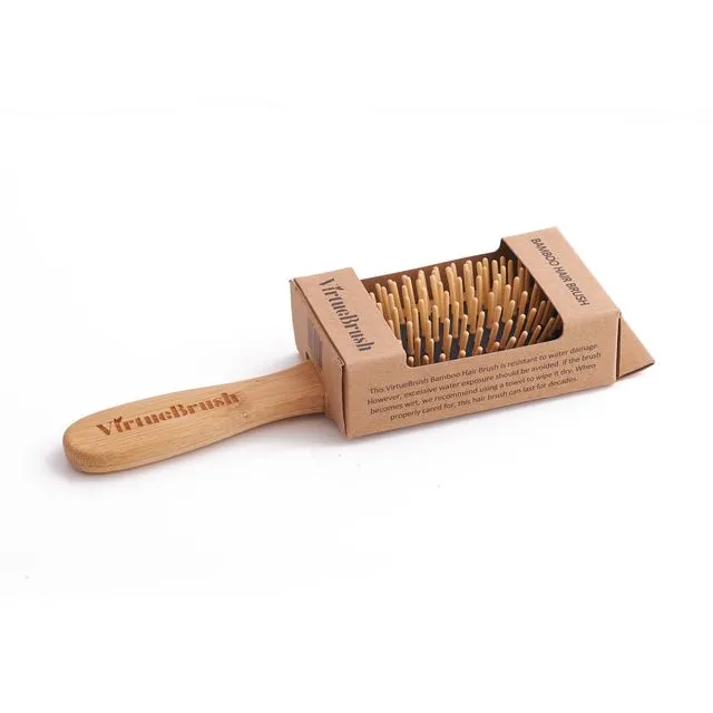 Oval Bamboo Hair Brush with Long Pins
