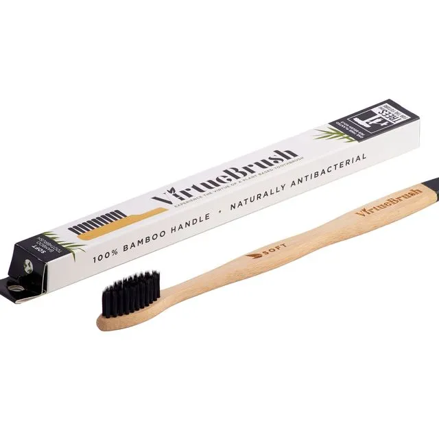 ADULT CHARCOAL BAMBOO TOOTHBRUSH - SOFT