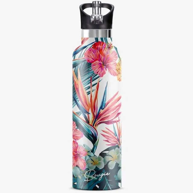 HIBISCUS Stainless Steel Insulated Water Bottle Flip-Sip Lid