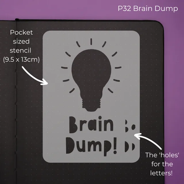 Pocket Journal stencil - Brain Dump